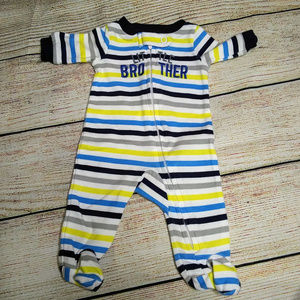 Preemie One Piece Footie Pajama "Little Brother"